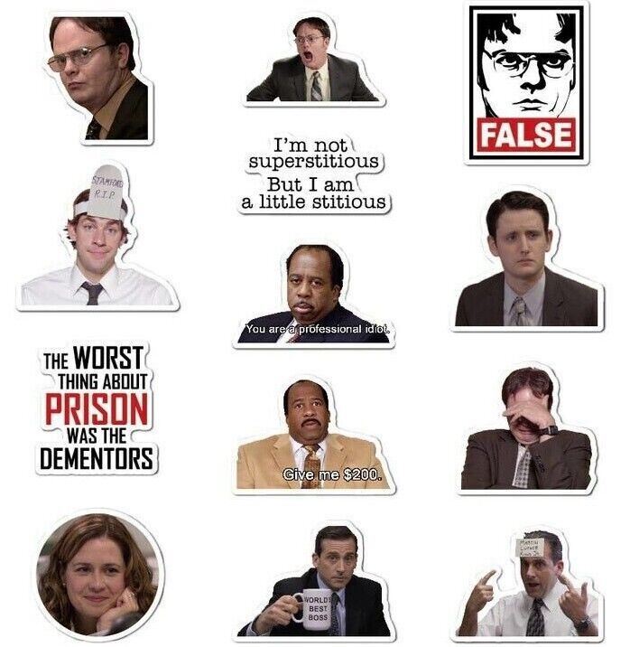 THE OFFICE Vinyl Stickers [B] Quote STITIOUS~FALSE FACE TV Show Waterproof Decal