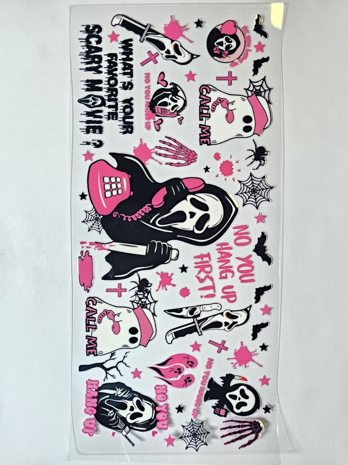 Ghost Face UV DTF Transfer Sticker Wrap Tumbler UVDTF BUY 10+ GET COMBINED SHIP