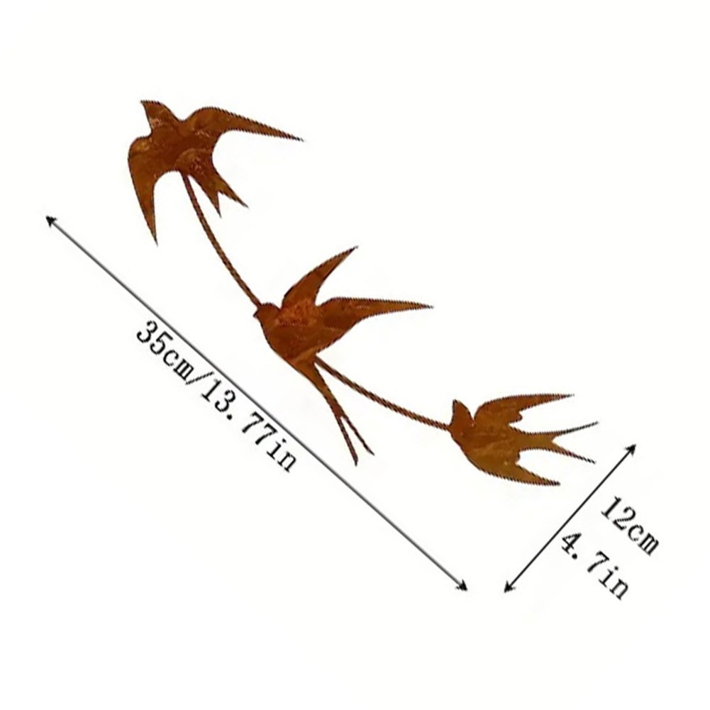 Rusty Bird Accent Metal Wall Decor Vintage Design Farmhouse Style Outdoor Use