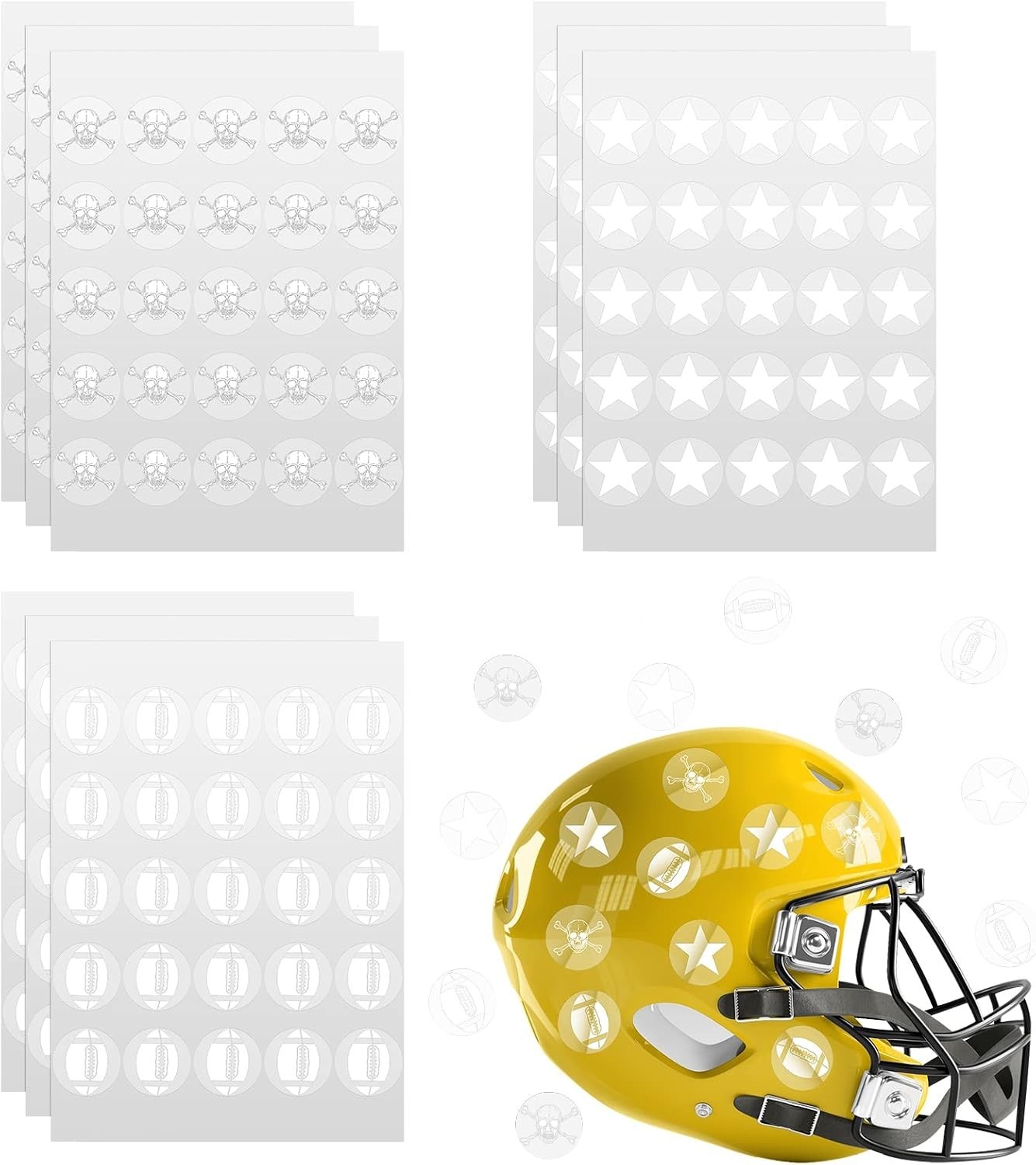 300 Pcs Football Helmet Decal Football Stickers Self Adhesive Helmet Stickers…