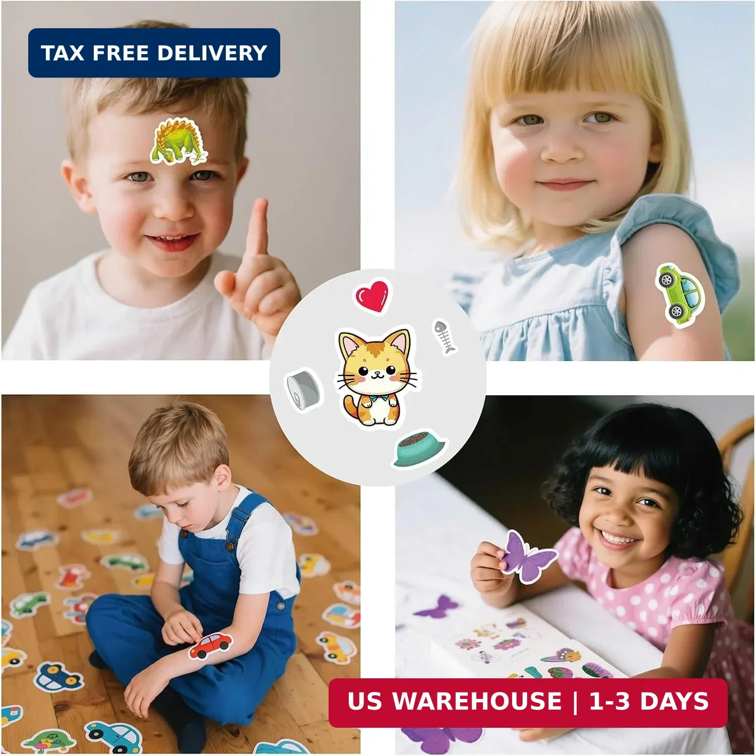 Kid Stickers Bulk – 36 Kid Sticker Sheets, 800+ Pieces Cartoon Animal Waterproof