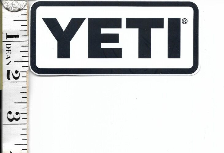 Authentic YETI Sticker Decal ~ Black Letters on White Background (#2376)