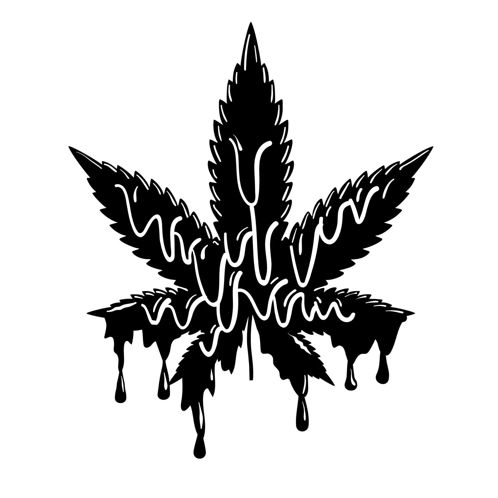 Dripping Pot Leaf Sticker Decal