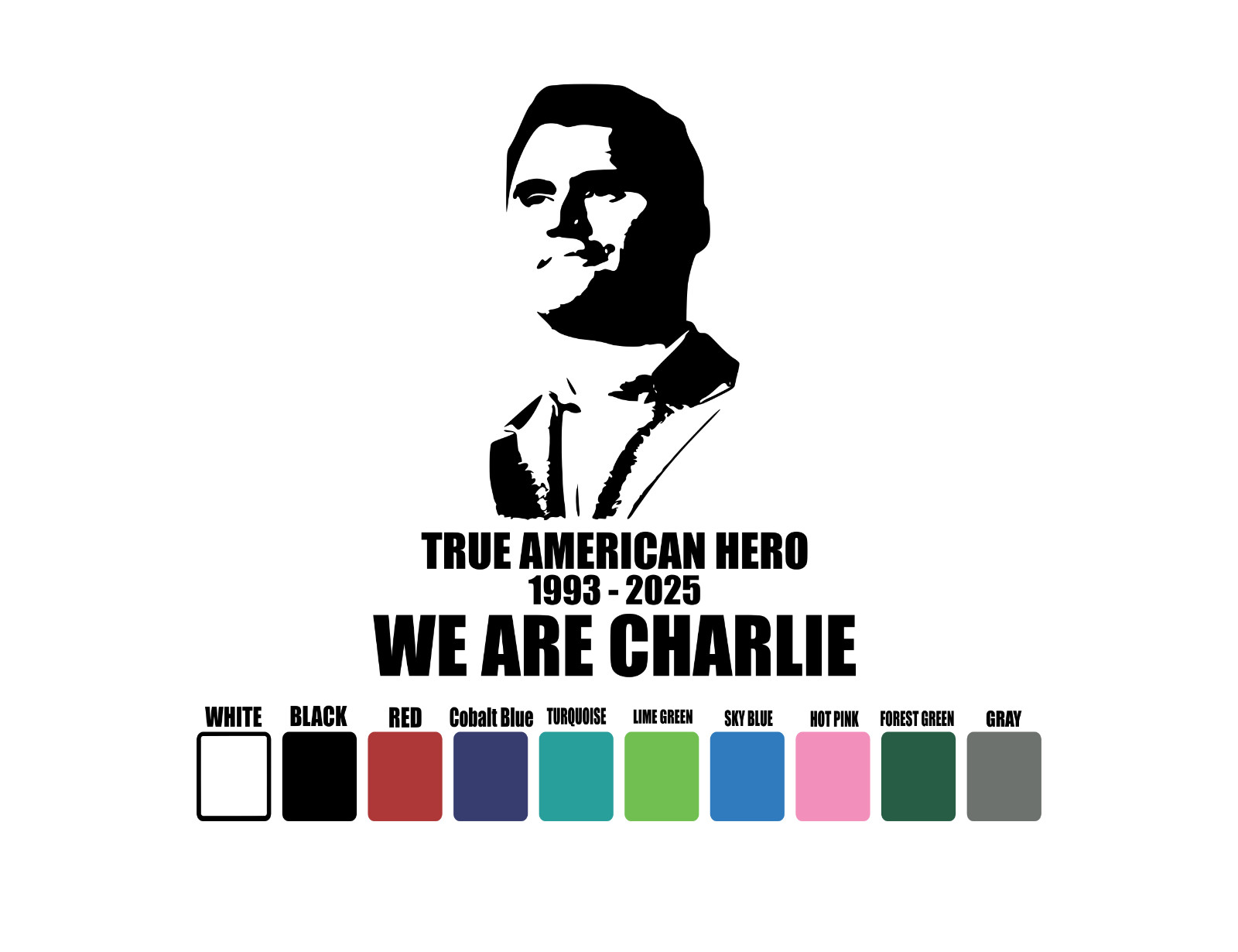 Charlie Kirk True American Hero Patriotic Vinyl Decal Sticker