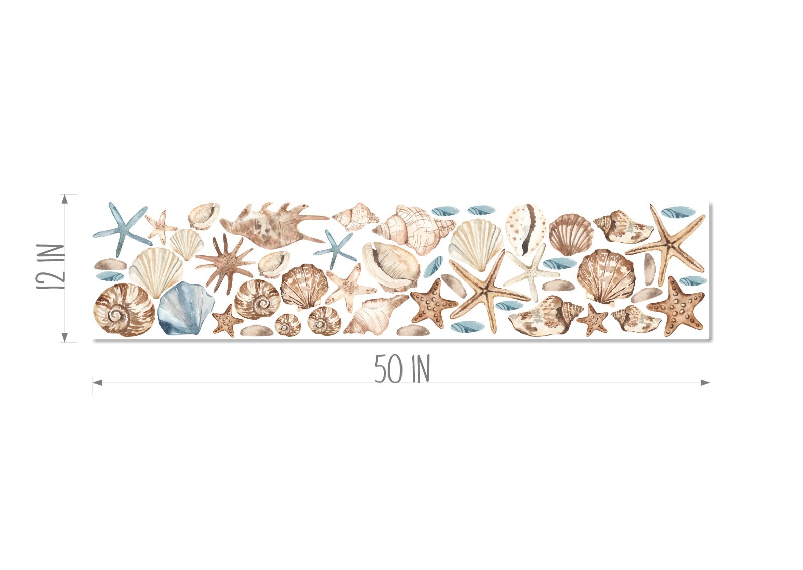 Starfish & Seashells Wall Decal Set Marine Nautical Coastal Wall Stickers Decor