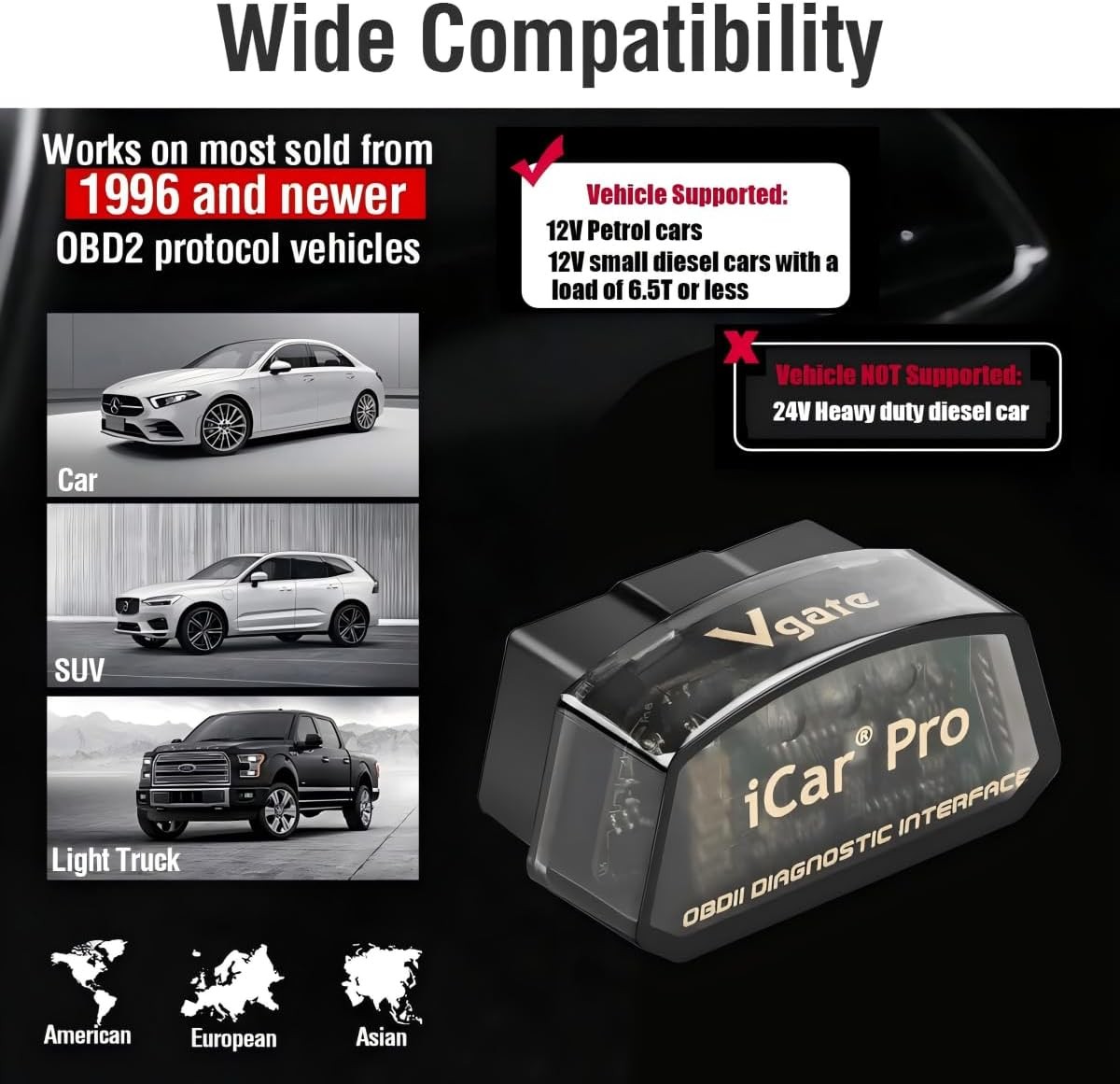 iCar Pro Bluetooth 4.0 (BLE) OBD2 Fault Code Reader OBDII Code Scanner Car Check