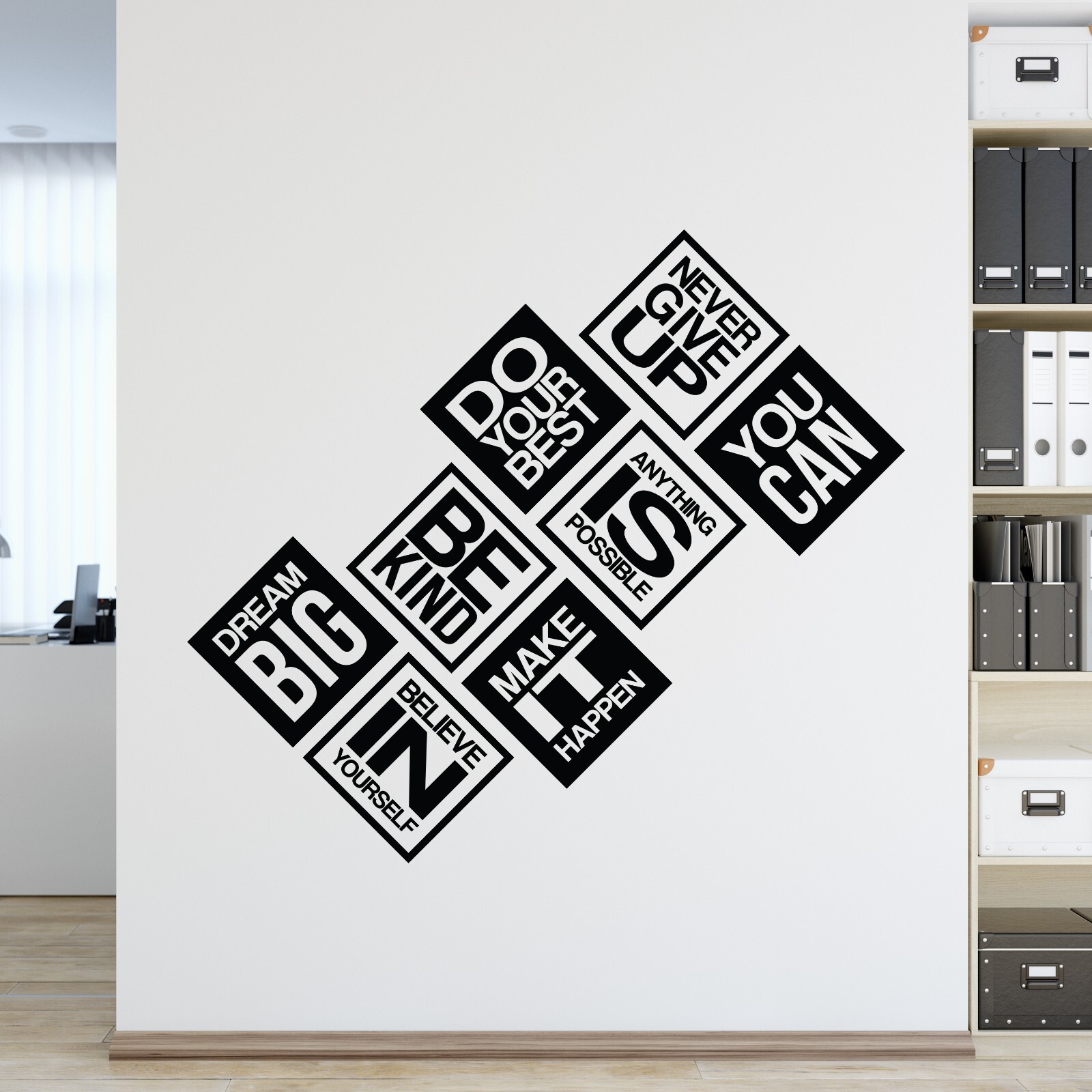 Set of 8 Motivational Wall Decal Sticker Quotes Inspirational Office Decor