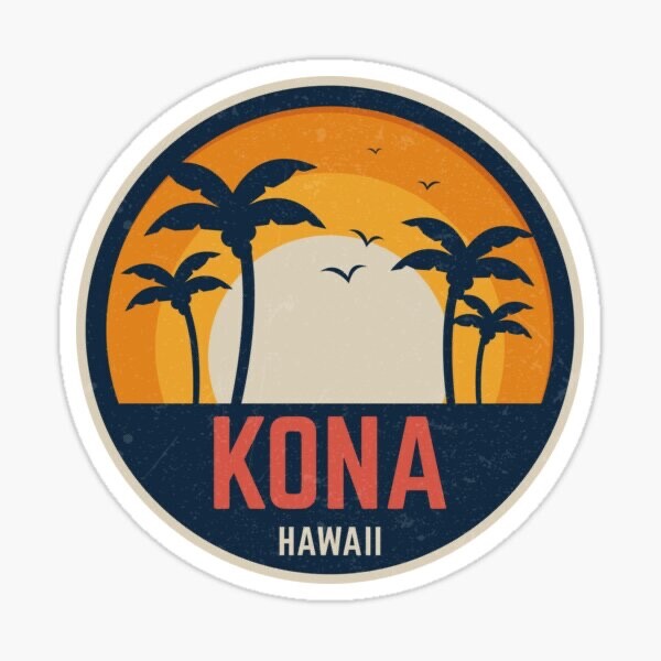 Travel Hawaii Kona Big Island Destination Beaches Surf Vinyl Decal Sticker