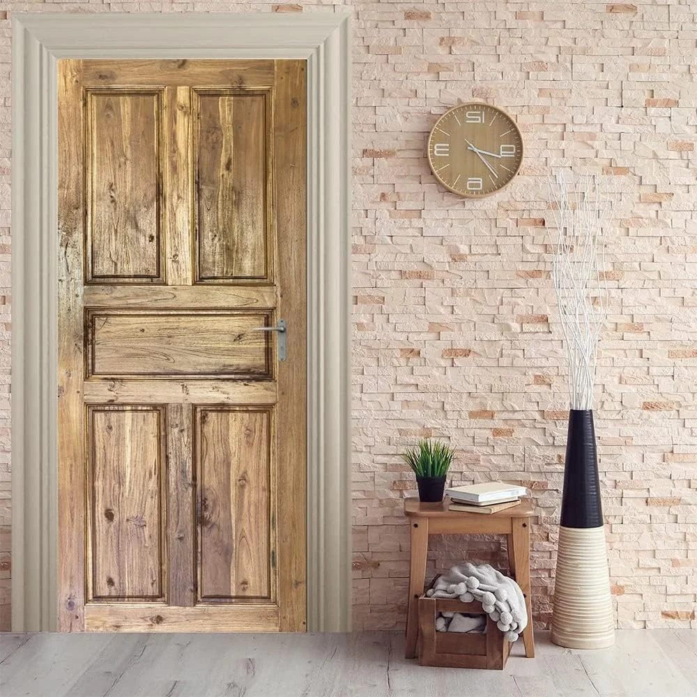3D Door Stickers Murals Peel and Stick Wooden Door, 30.3"x 78.7" | Self-Adhesive