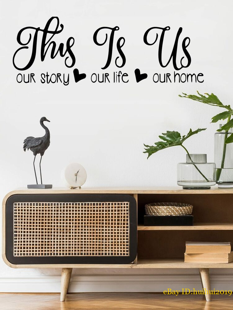 Slogan Graphic Wall Sticker This Is Us Adhesive Removable Wall Art Sticker 3D