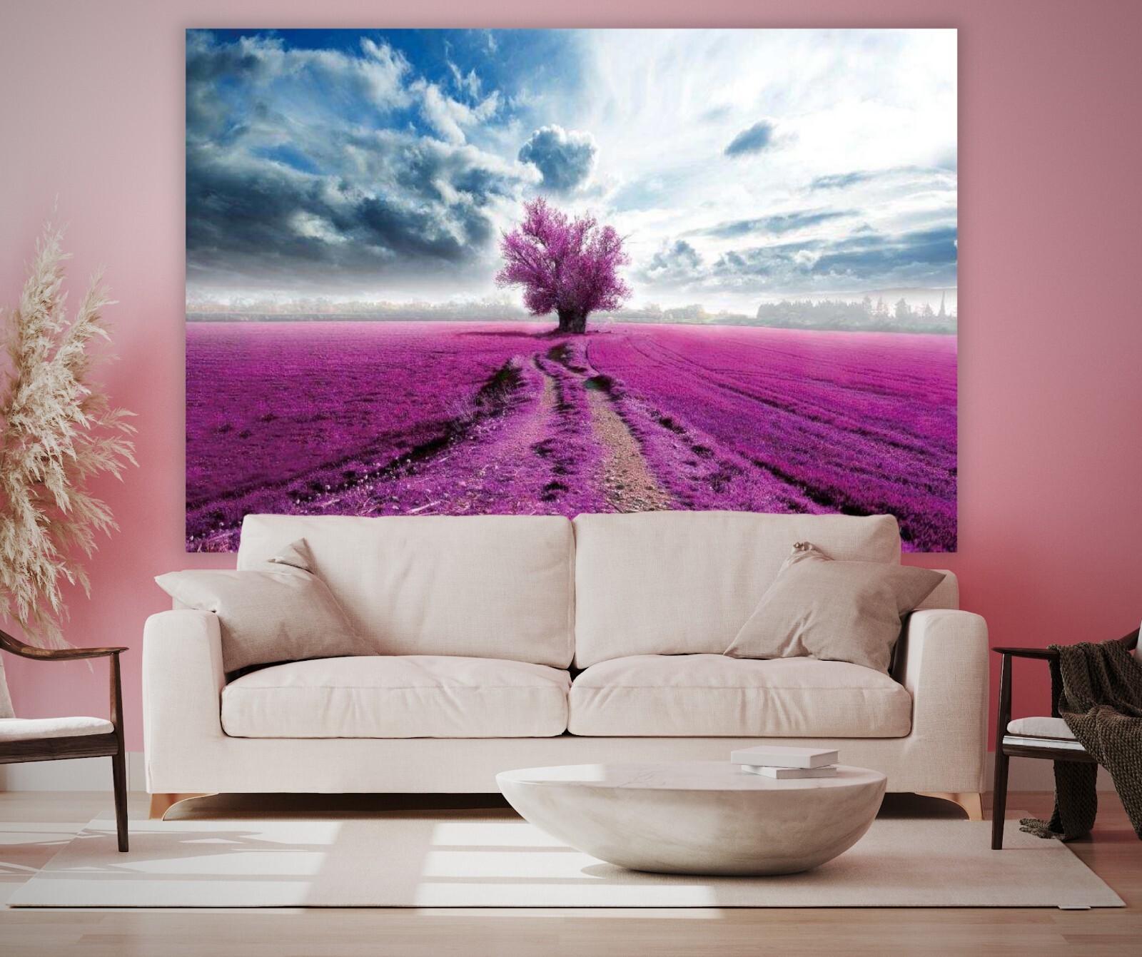 Boho Display Wall Art Decor; Bohemian Lavender Fields Large Bedroom Artwork