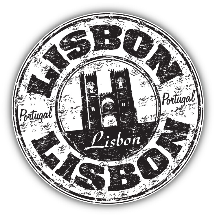 Lisbon Portugal Travel Grunge Rubber Stamp Car Bumper Sticker Decal