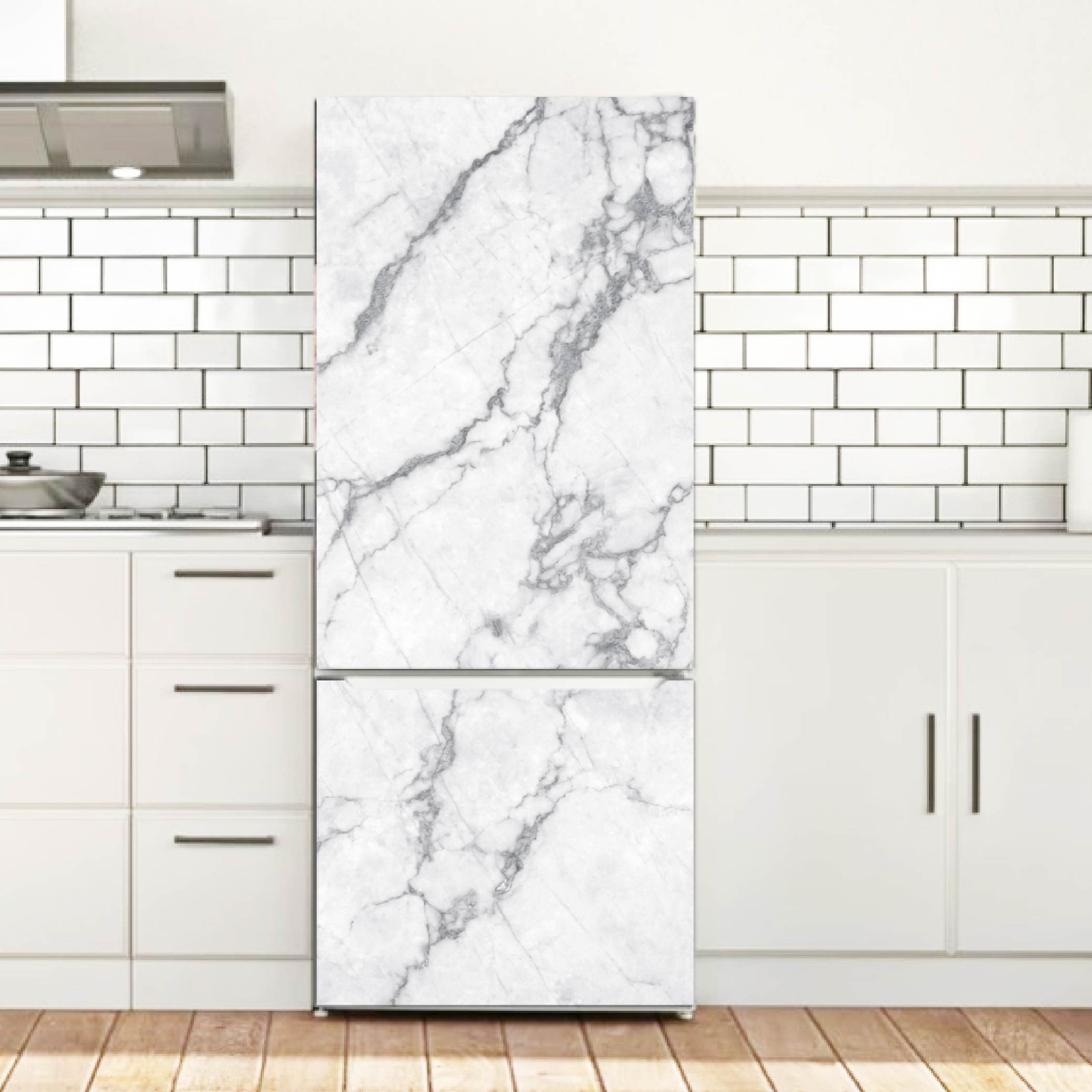 Peel and Stick Fridge Wrap Vinyl Refrigerator Cover 32" x 78.7" (81x200cm)