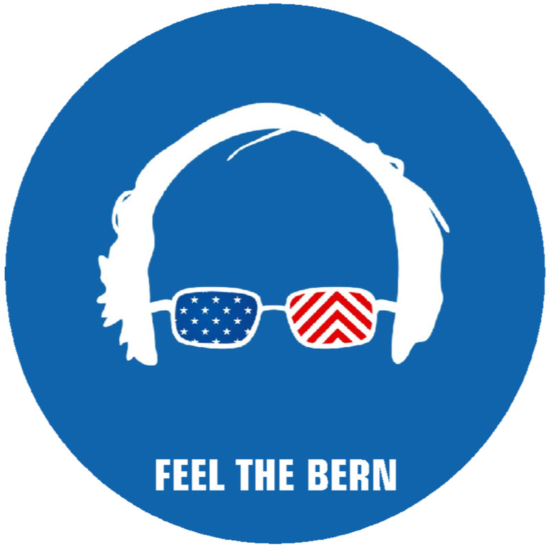 Feel The Bern – Bernie Sanders Democrat – 3 Pack Circle Stickers 3" x 3"