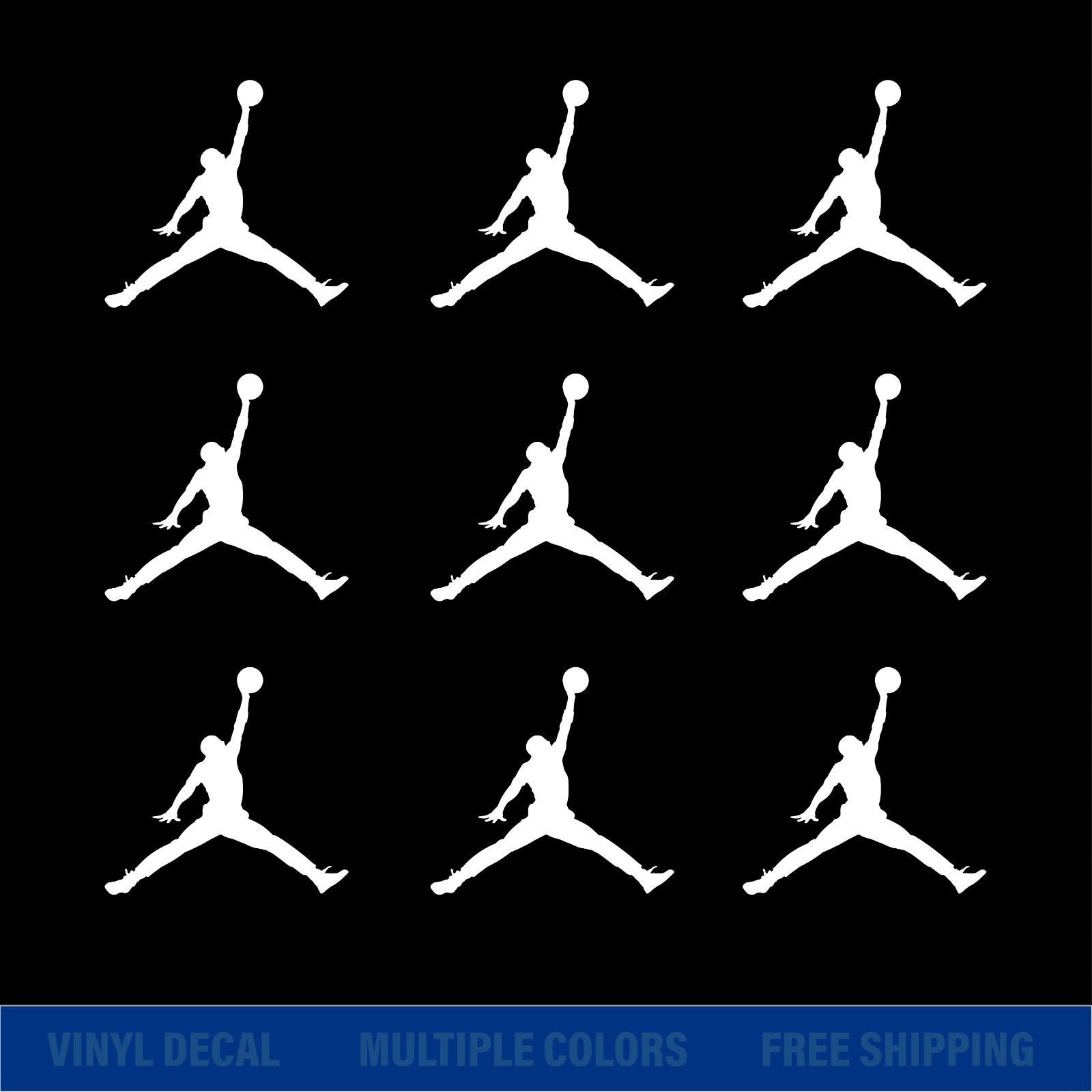 Air Jumpman Logo Vinyl Decal Sticker Set of 9 Car Window Laptop Die Cut