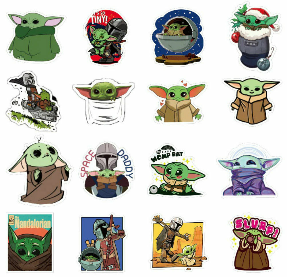 50 Pcs Baby Yoda Star Wars Mandalorian Vinyl Stickers for Laptop etc