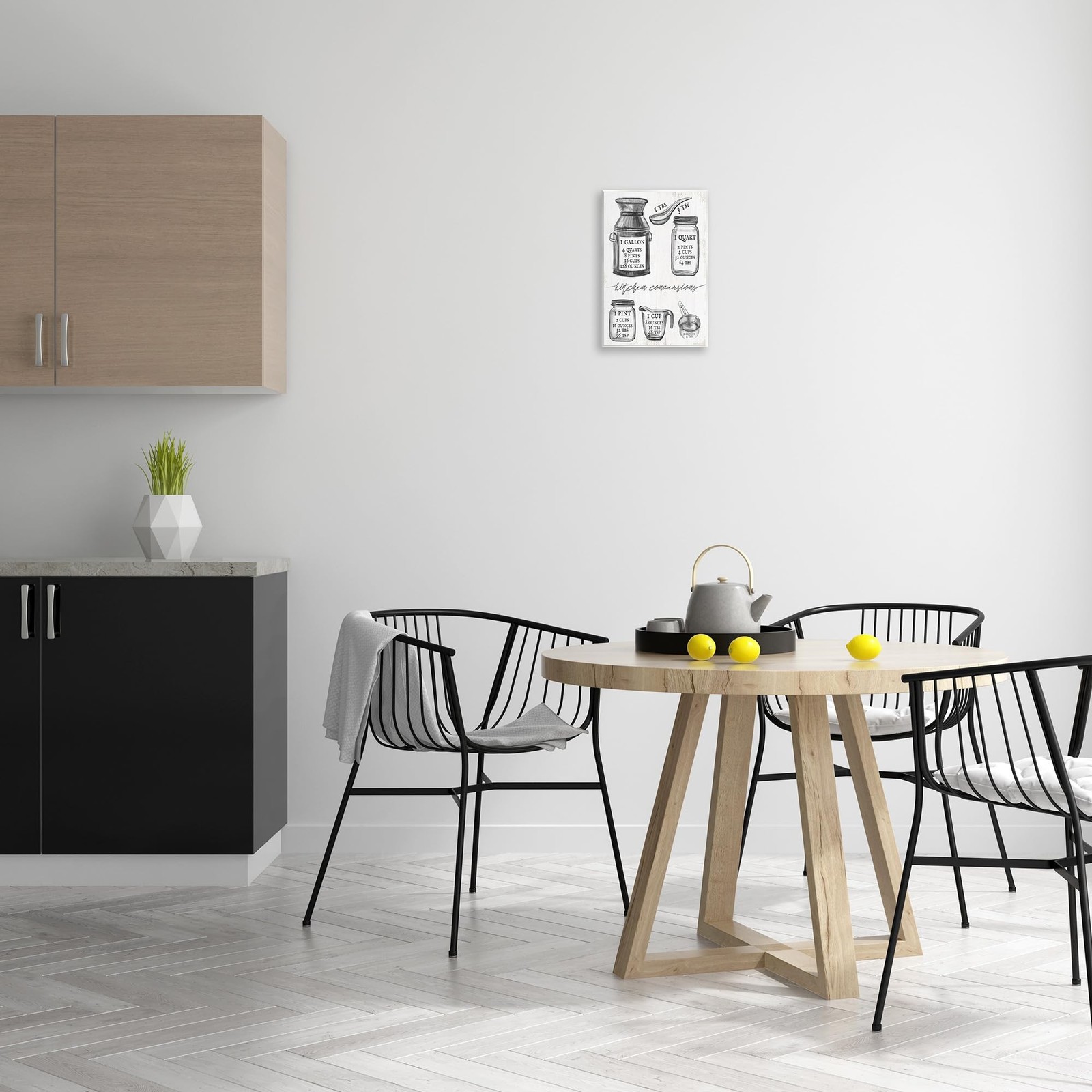 Stupell Industries Kitchen Conversion Chart Neutral Grey Word Drawing, Design…