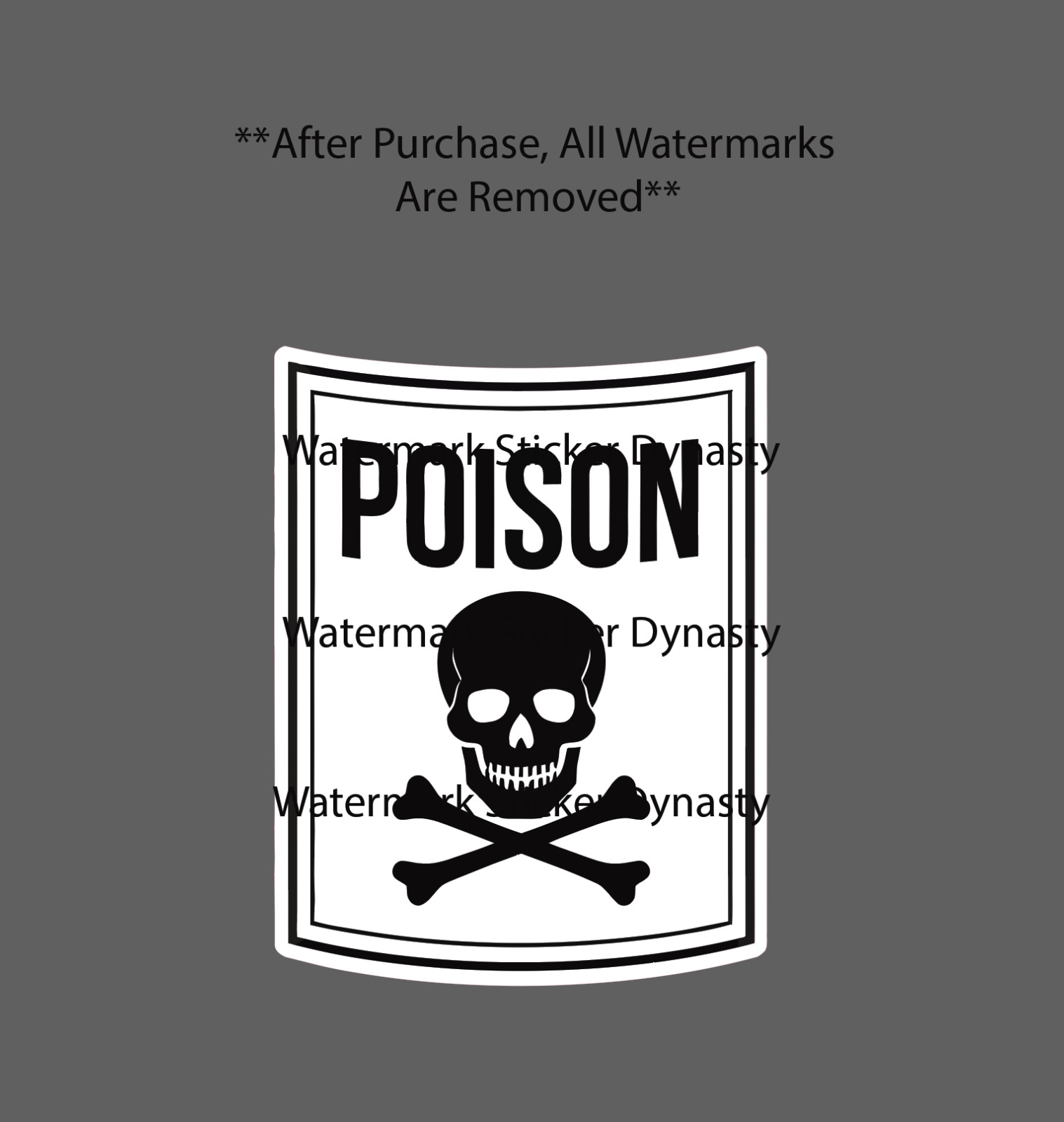 Poison Sticker Waterproof Decal Label Skull Crossbones Death Warning Gift NEW