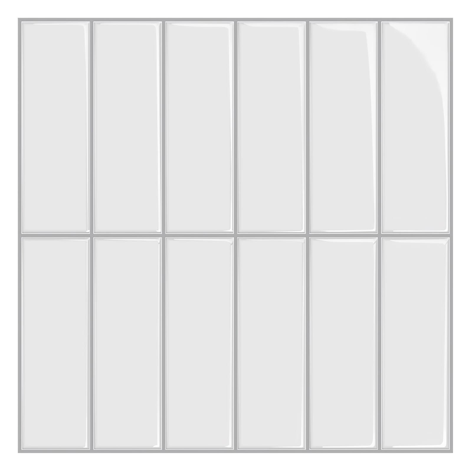 10 Pack 10" White 3D Wall Tiles PVC Self Adhesive Waterproof Kitchen Bathroom