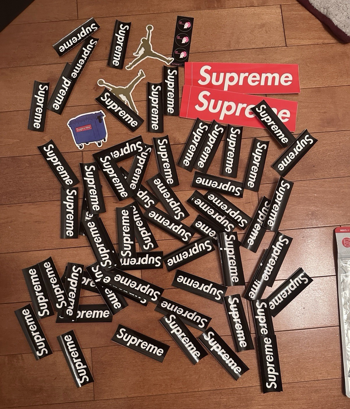 Supreme Logo Decal Sticker Lot – Red Black White Supreme Logo Decals
