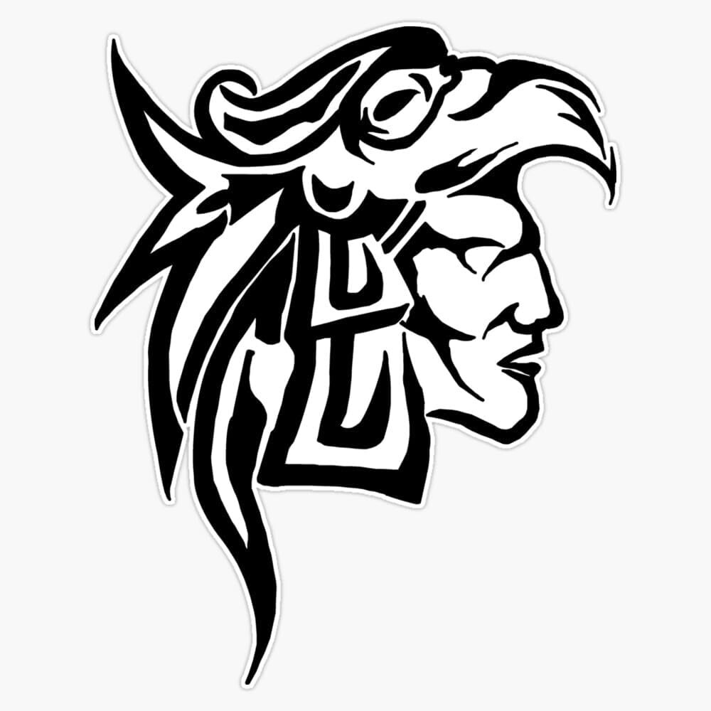 Aztec Eagle Warrior Mexico vinyl whitesticker calcomania blanca decal 8"x10"