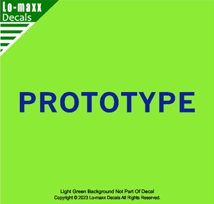 PROTOTYPE Aircraft Markings Placard High Performance Die Cut Vinyl Decal