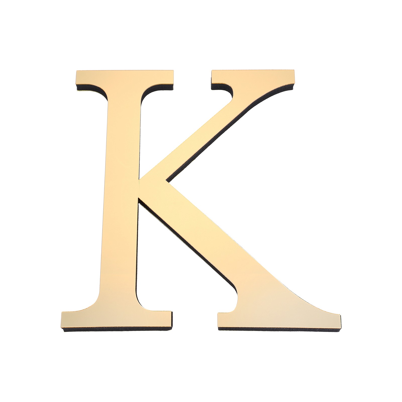 7.87 Inch 3D Acrylic Alphabet Mirror Wall Stickers Letter K Light Gold