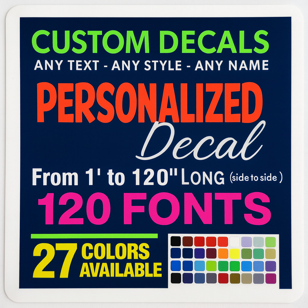 Custom Decal Sticker Vinyl Lettering Personalized Text,Window Wall Car Truck