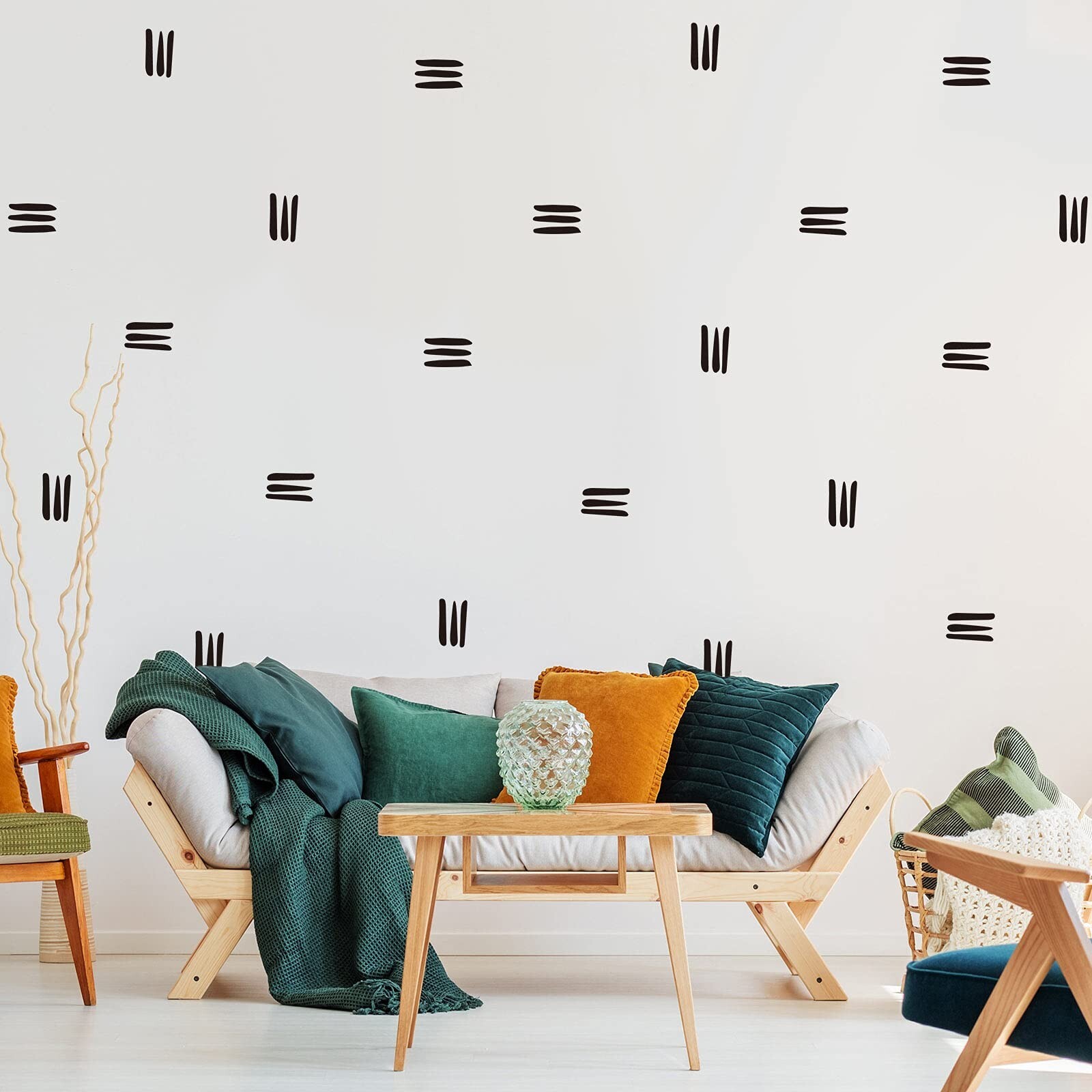 264 Pieces Line Wall Decals Modern Wall Stickers Boho Line Stickers Line Wall…