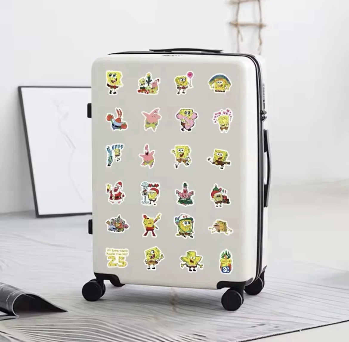 Square Sponge Cartoon MINI Stickers 100pk Assorted Fun Characters FREE SHIPPING