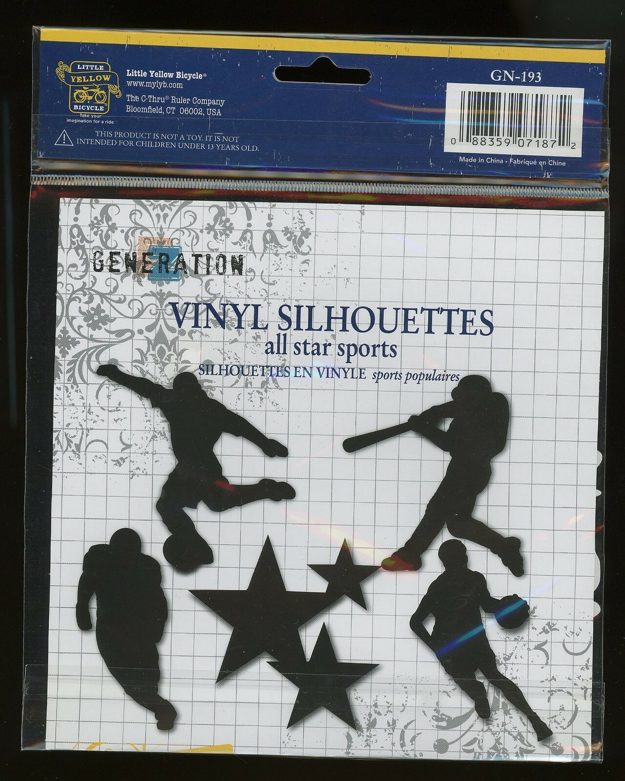 Sports Silhouette 6" Baseball Basketball Soccer Football Stars Black Vinyl B5-B