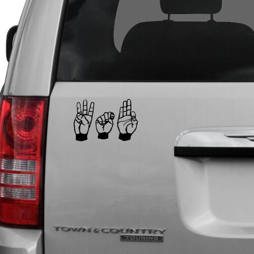 "WTF" Sign Language Funny Hands Sticker Decal for Macbook Laptop Car Window Cup