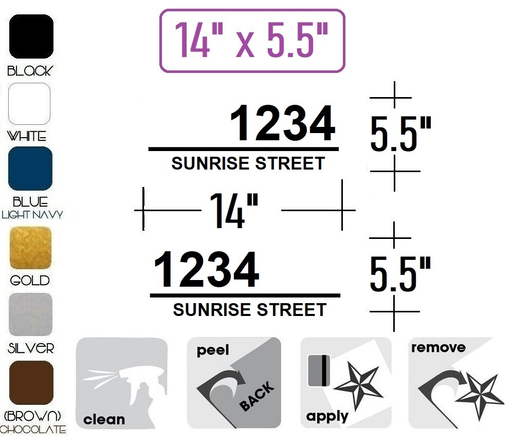 SET OF 2 CUSTOM PERSONALIZED VINYL MAILBOX NUMBERS Street DECAL, (Model 18)