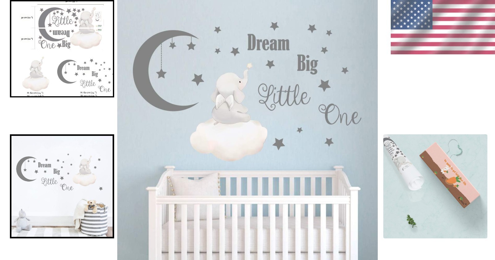 Easy Peel & Stick Elephant Wall Decals with Inspirational Quotes for Kids