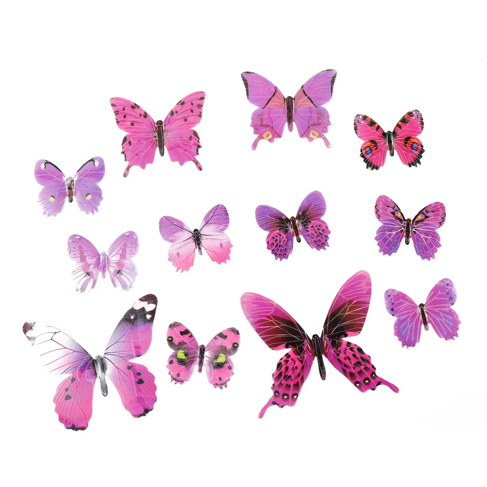 Butterfly Wall Stickers 12/24pcs 3d Luminous for Home Kids Bedroom Living Room