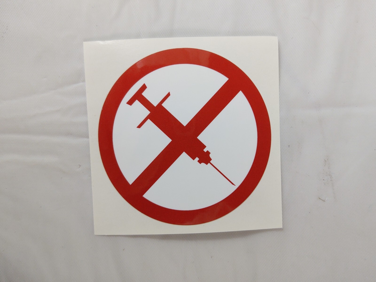 No Syringe Needles Round Trash Can Receptacle Stickers 12 Individual Stickers