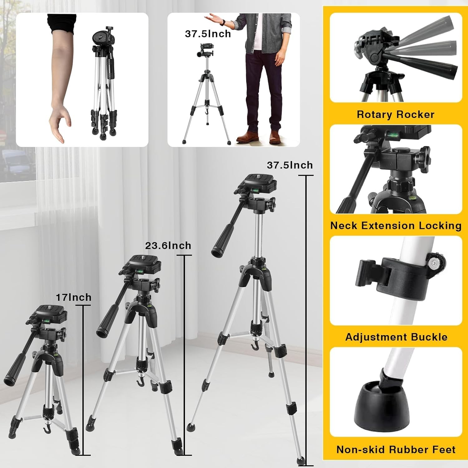 Laser Level with Tripod, 4×360° Self Leveling Laser Level, Green Line Laser 4…