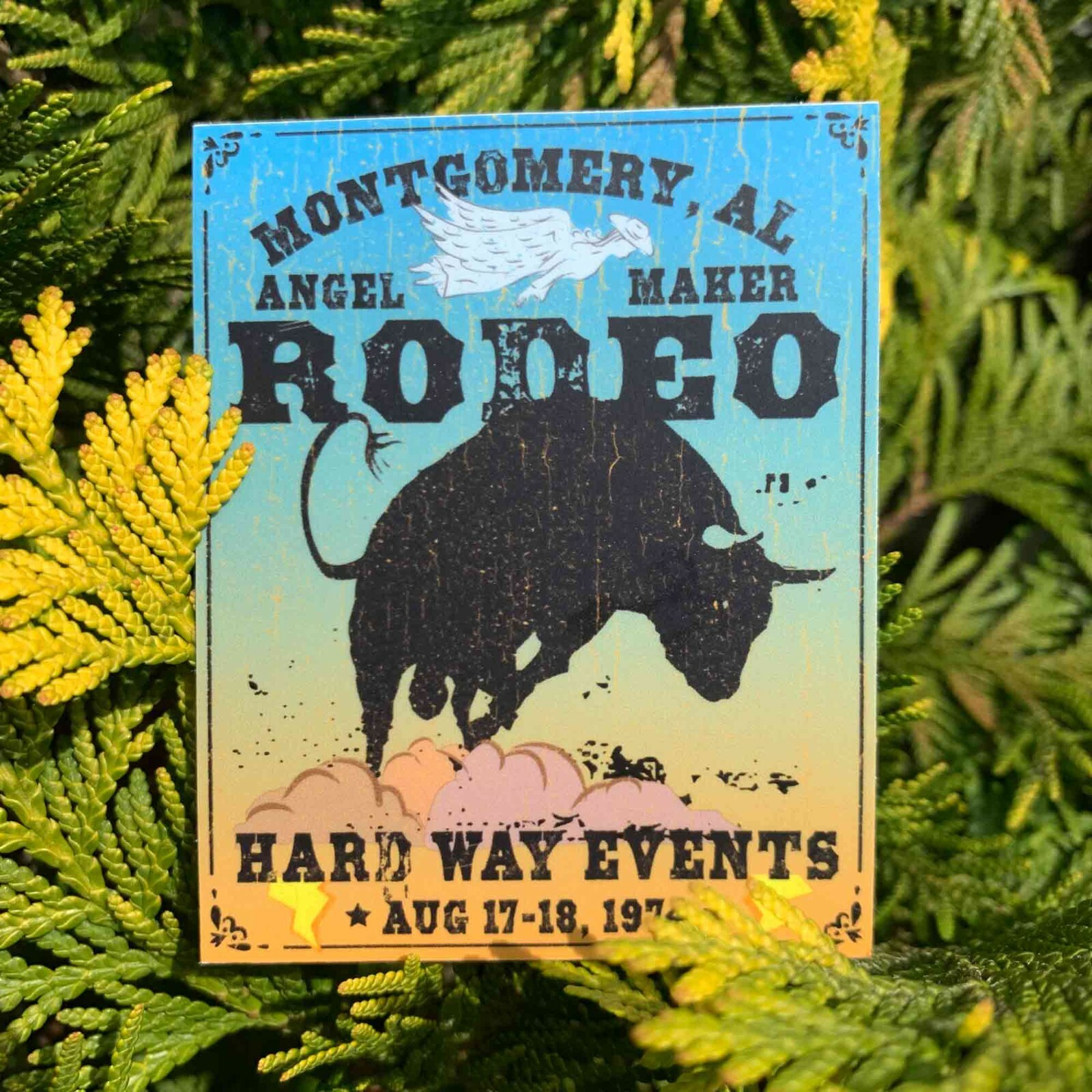 Montgomery Rodeo Premium Stickers & Magnets / Angel Maker Bull, Hard Way Events