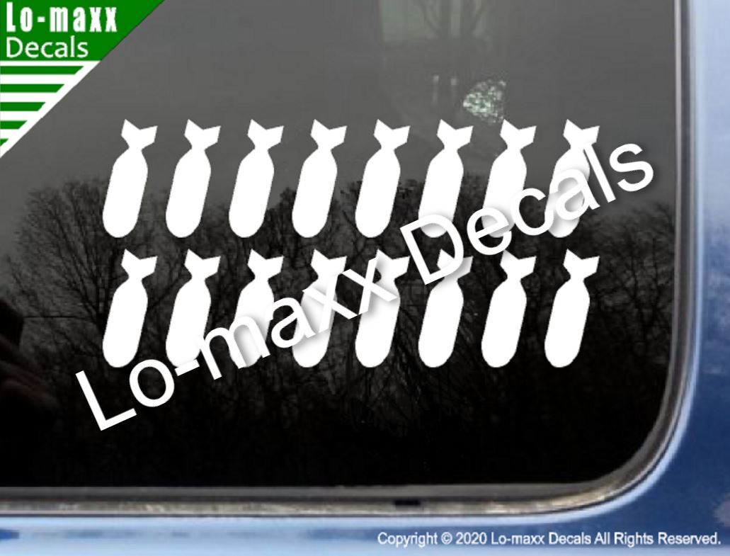 Bombs Fighter Bomber Military WW 2 Car Truck High Quality Die Cut Vinyl Decal