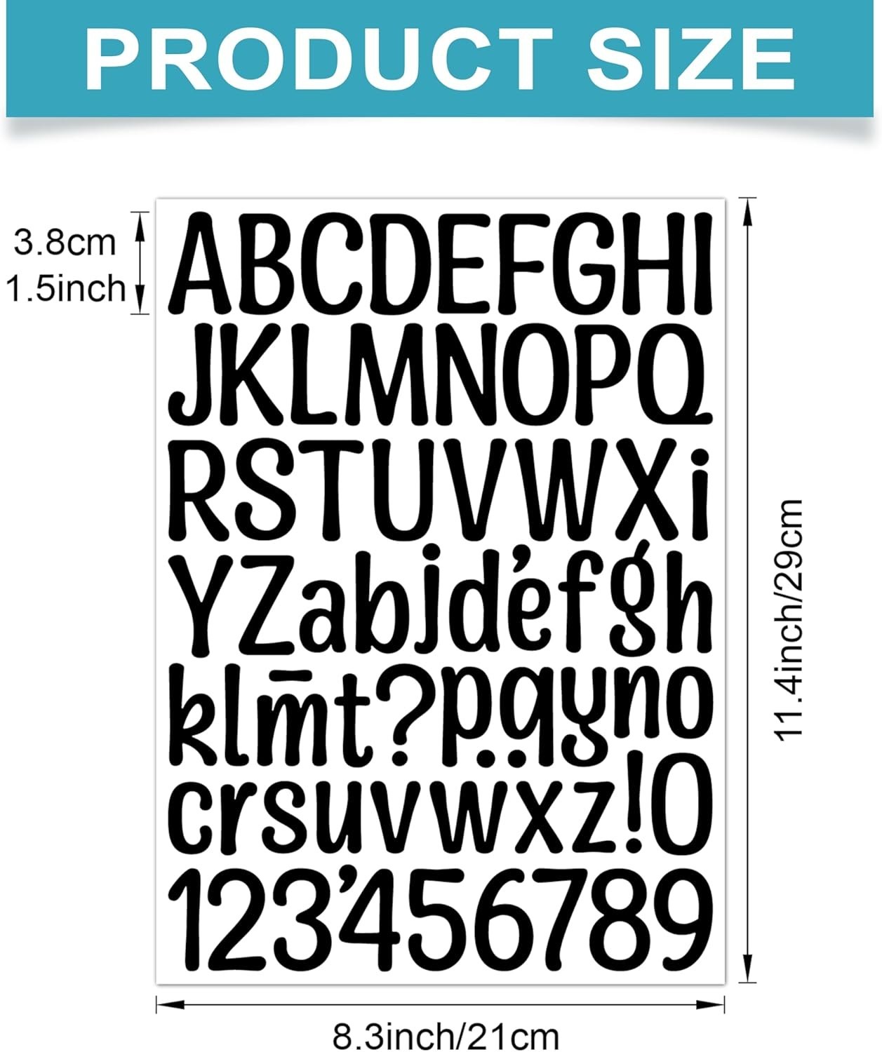690Pcs 1.5 Inch Black Vinyl Letter Stickers, Waterproof Alphabet Stickers for…