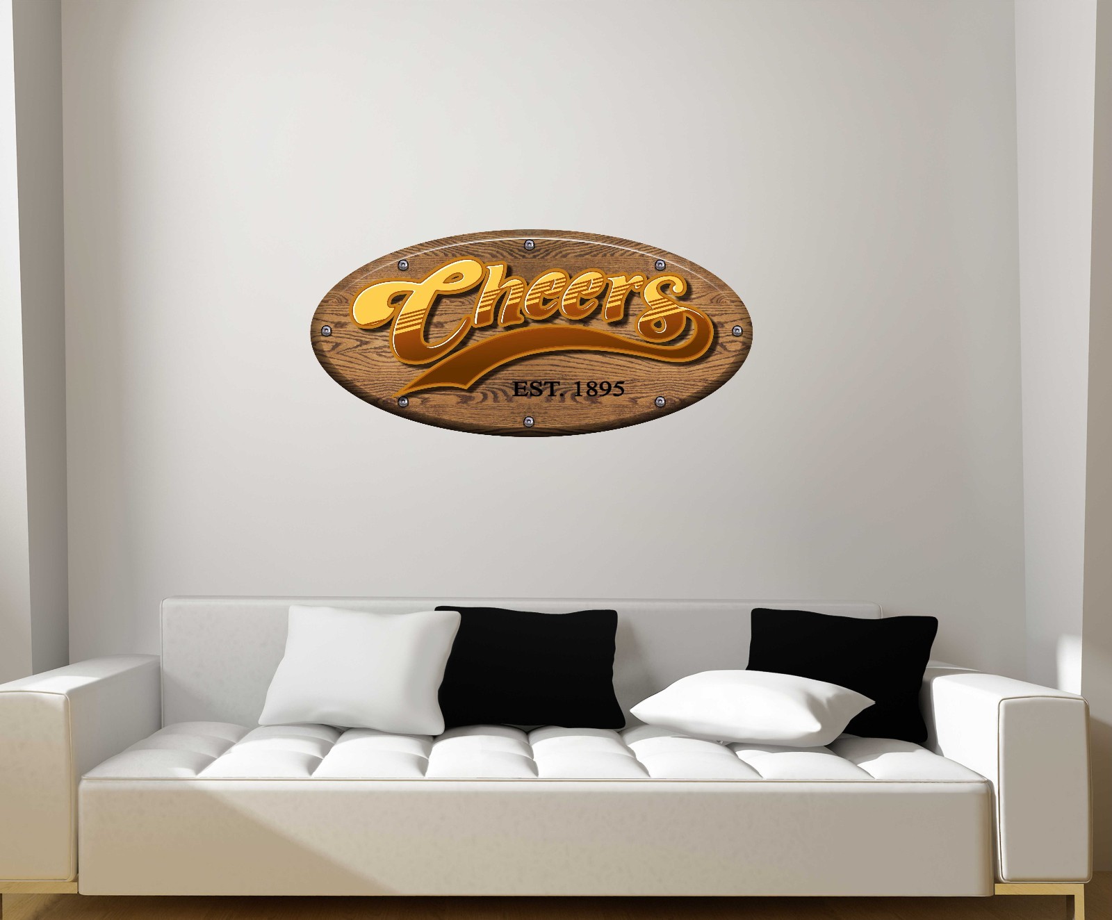 Cheers-Mancave-Bar-Repositionable Wall Graphic Decal Sticker-TV