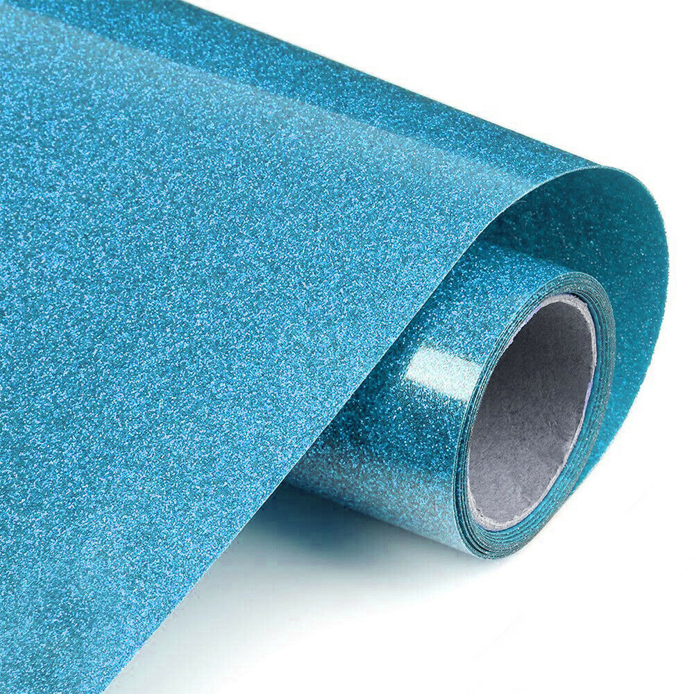 2 Rolls 12inx10ft Glitter Heat Transfer Vinyl Roll Heat Press HTV Iron On Film