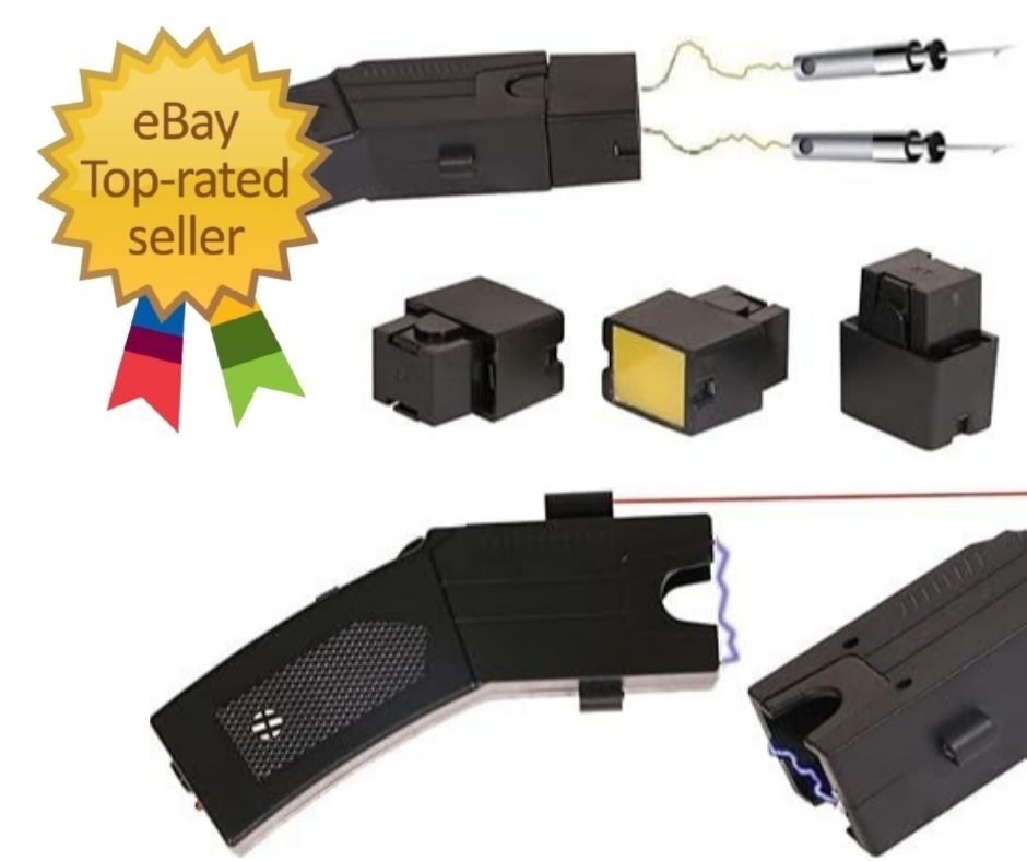 Heavy Duty Self-Defense Stun Gun, 16ft Range, LED Flashlight for Men/Women