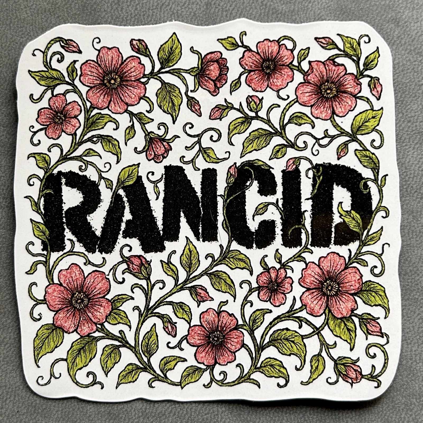 Rancid Punk Rock Band Flower Sticker 3 Inch Vinyl Waterproof Decal
