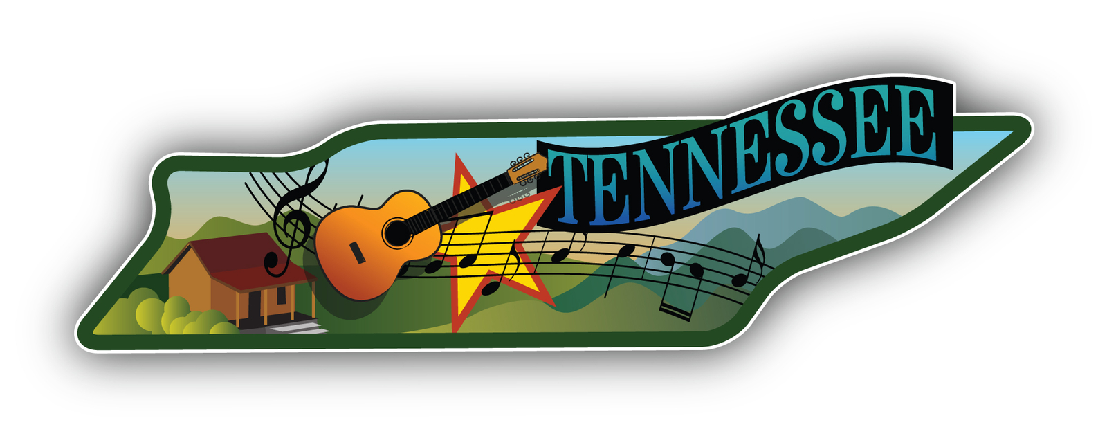 Tennessee USA State Map Vinyl Sticker Car Bumper Decal