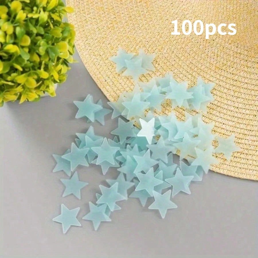 100PCS 3CM Luminous Star Wall / Ceiling Sticker