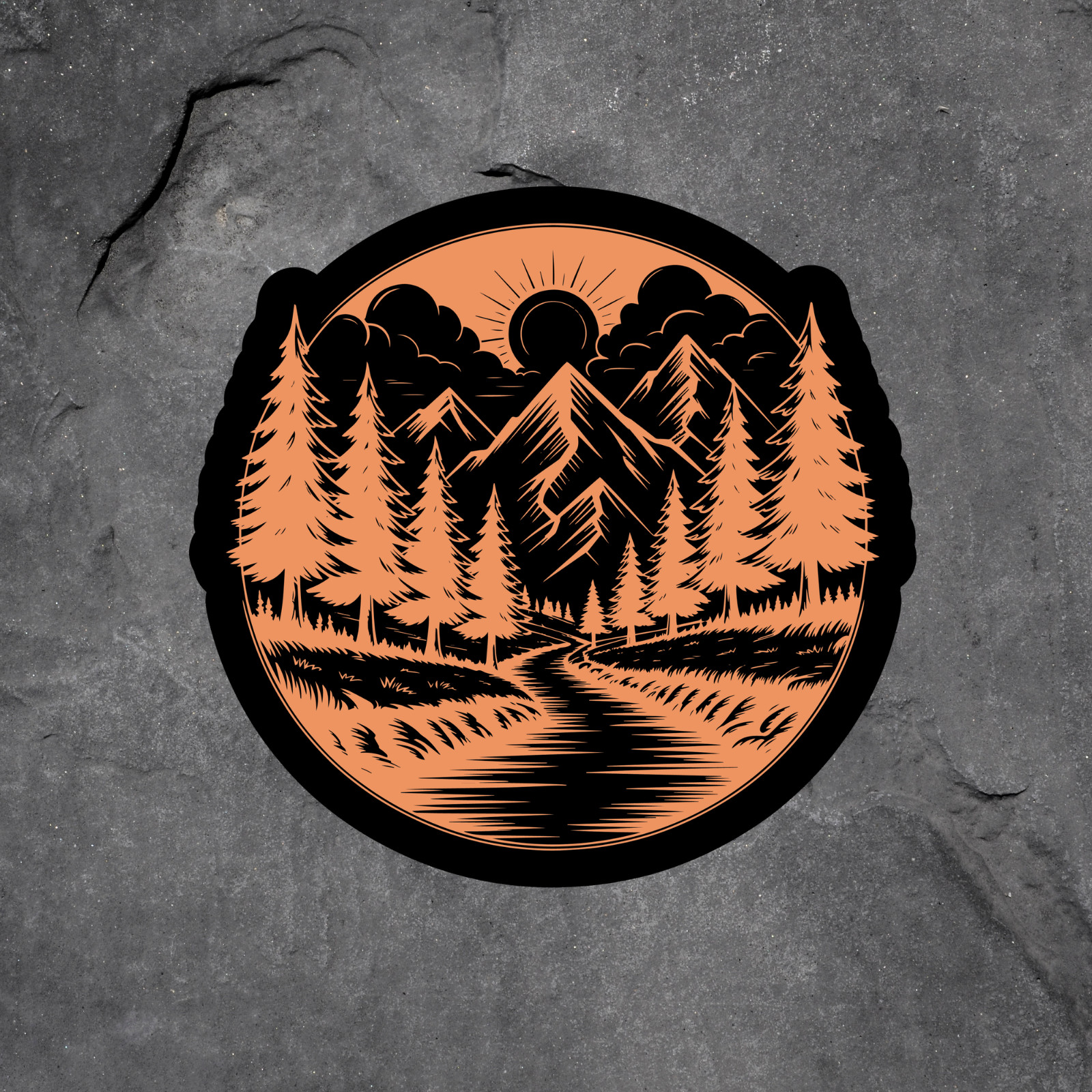 Mountain Sticker Vinyl Decal Forest Landscape Nature Outdoor Adventure Art