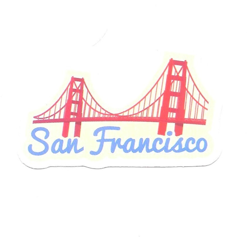 San Francisco Vinyl Sticker Golden Gate Bridge California Travel Journal Art