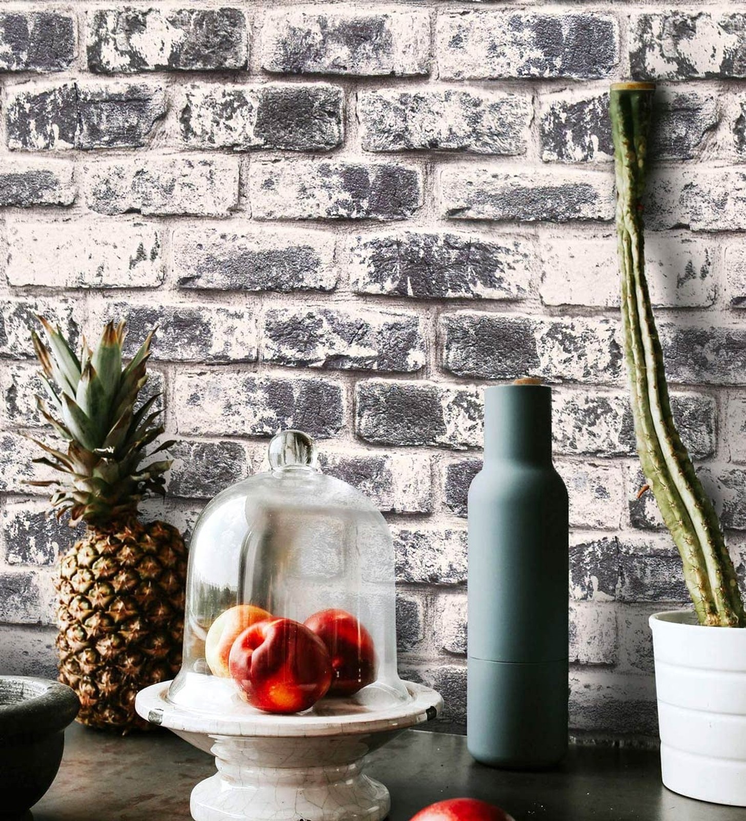 Cohoo Home Grey Brick Wallpaper Peel and Stick Contact Paper for Walls Self-A…