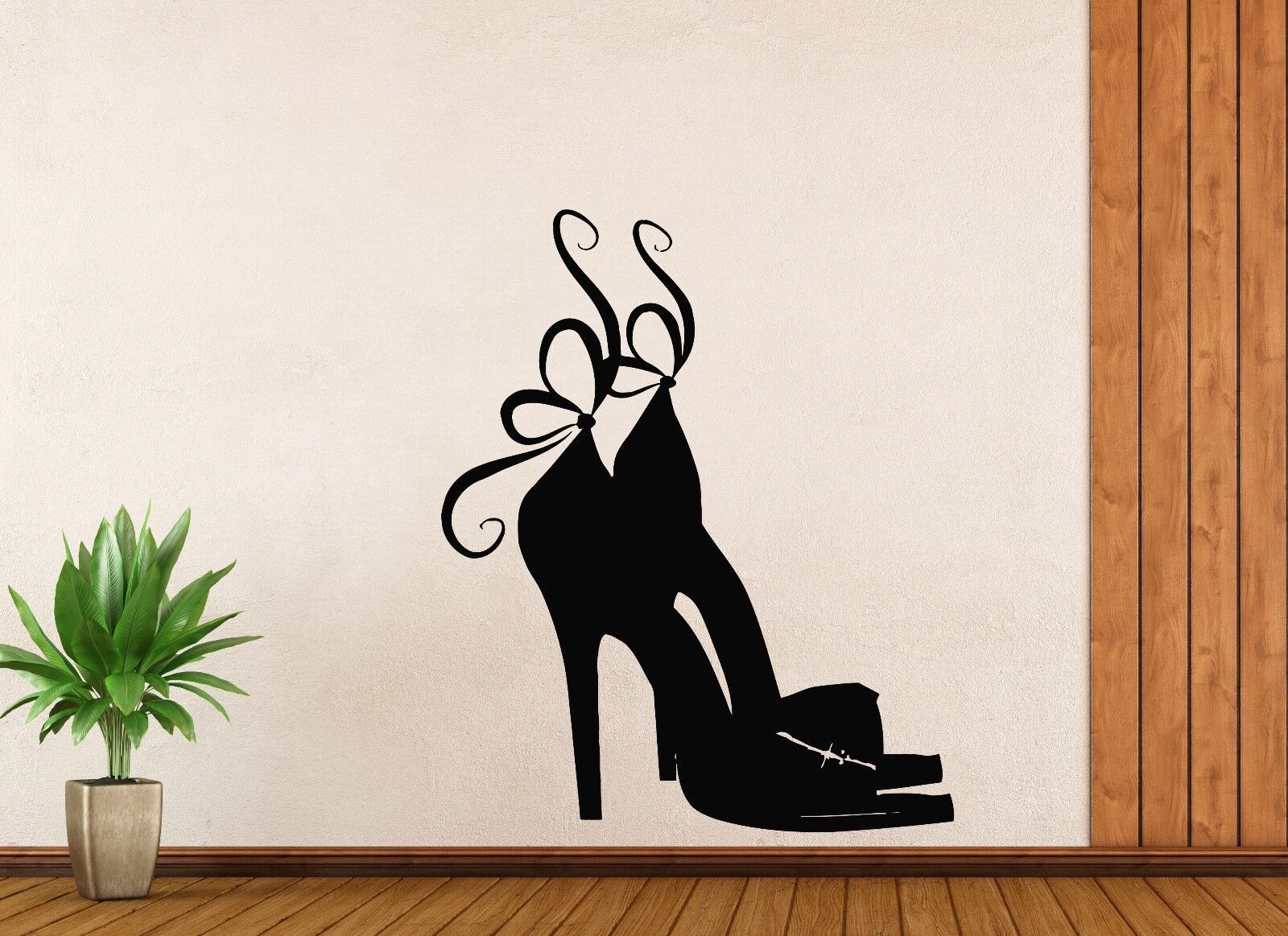 Vinyl Decal Wall Sticker Stilettos Beautiful Female High Heel Shoes Bow (n152)